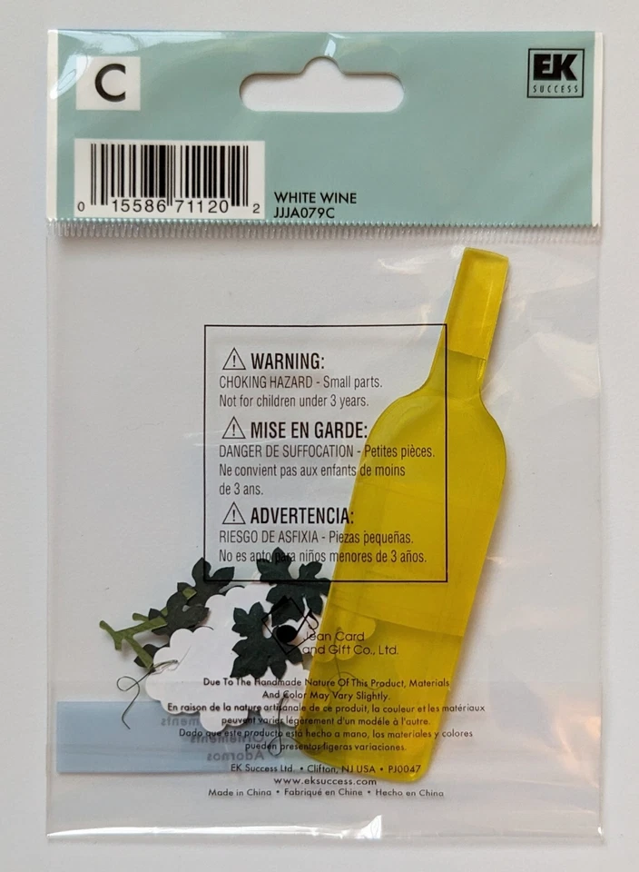 RARE Jolee's White Wine Bottle & Grapes Scrapbooking Embellishments - Image 2 of 2