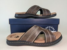Dockers Sandals Mens 12 M Sunland Slides Brown Memory Foam Open Toe Shoes NEW