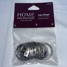 NEW Pack of 7 Brushed Nickel Metal Shower Curtain Rings with Clips