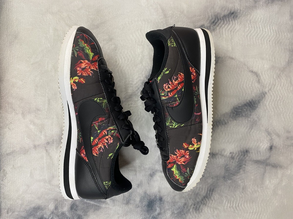 Nike Cortez Basic Floral Pack 2019 Black Red Shoes BV6067 