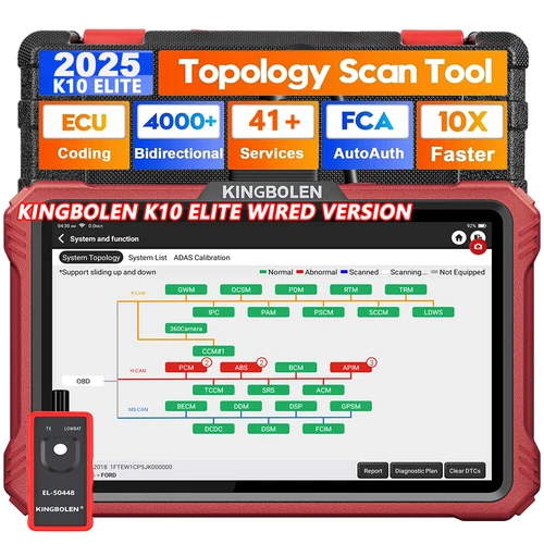 2026 Kingbolen K10 ELITE Bi-directional OBD2 Car Diagnostic Tool ECU Key Coding