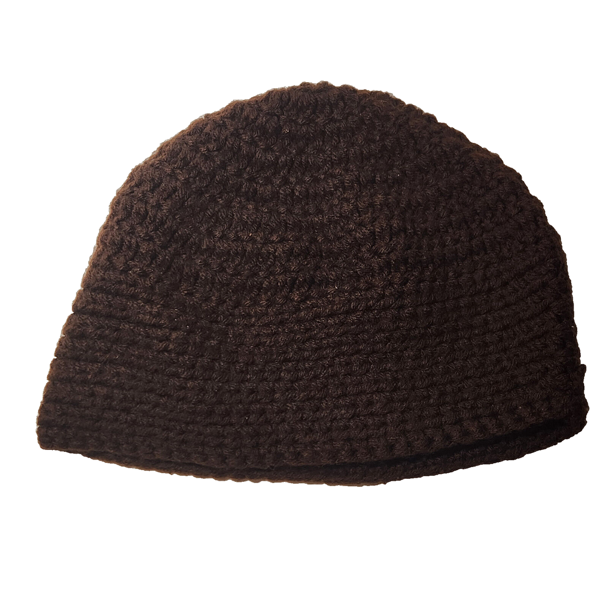 ハンドメイド専用 Hand Knit Handmade Beanie Hat Unisex Brown Large Weave Ski Winter