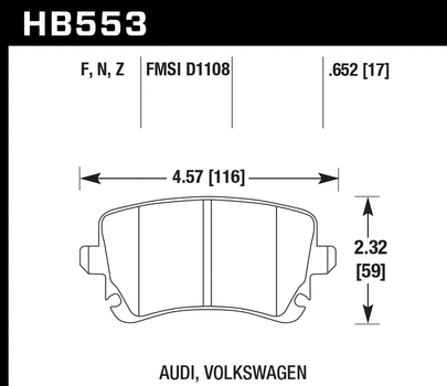 Hawk High Performance Street HPS Compound Rear Brake Pads for 04-08 Audi S4 - Picture 4 of 4