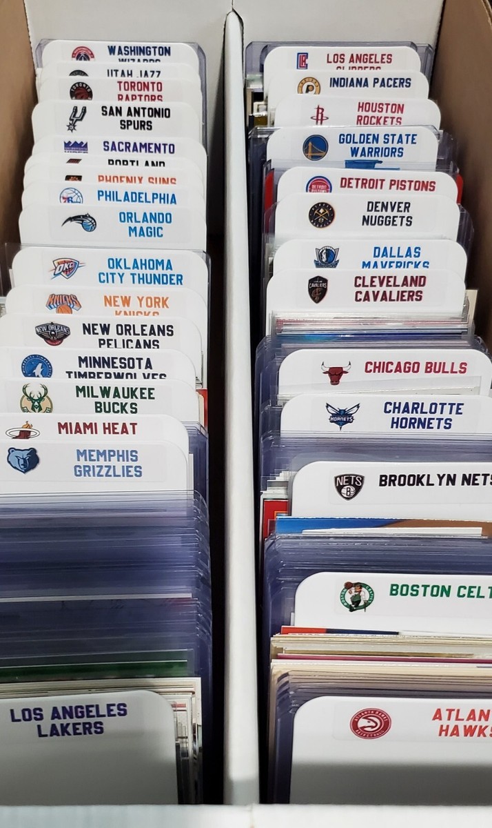 30) TALL Sports Card Dividers with 30 FREE NBA Teams Logos Labels