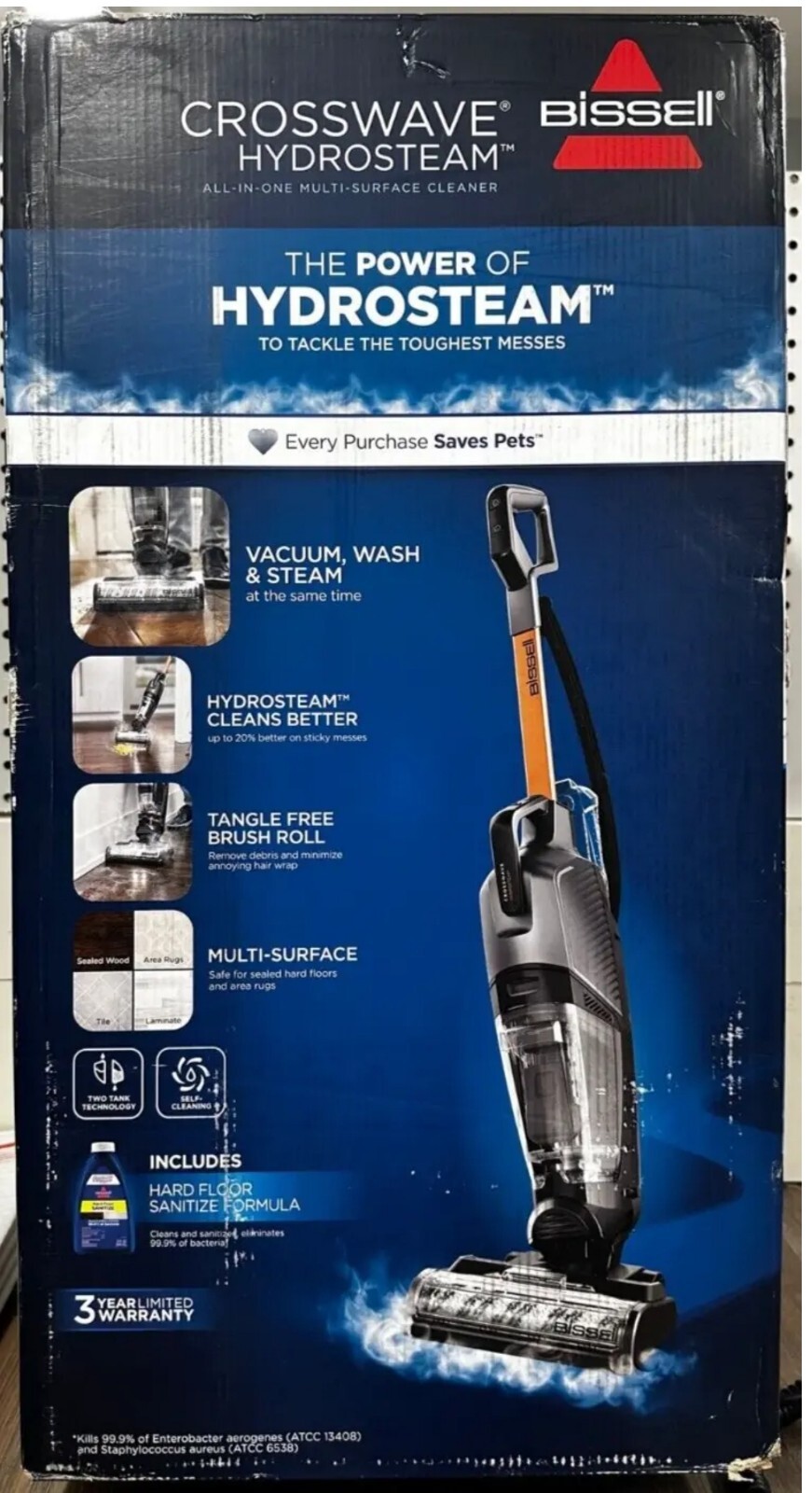 BISSELL CrossWave HydroSteam Upright Wet/Dry Vacuum And Floor Cleaner