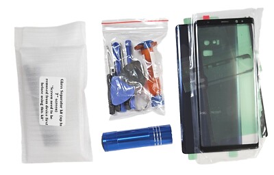Repair Kit Compatible With Galaxy Note 9 Front Back Glass Cover Replacement Blue