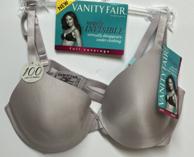 Vanity Fair Women's Nearly Invisible Full Coverage Underwire Bra 34C 75201 NWT