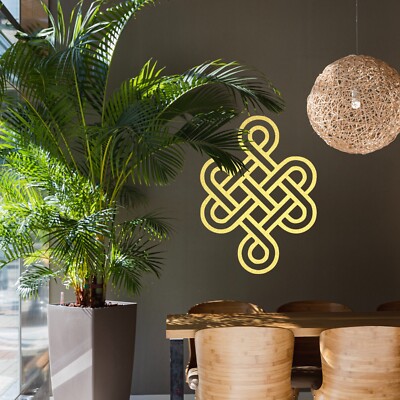 Endless Knot Metal Wall Art, Feng Shui Sacred Geometry Decor