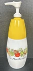 Vintage Gemco Yellow Mustard Dispenser Spice of Life Condiment Milk Glass Base