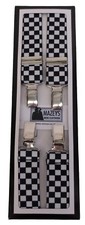 Mazeys Mens UK Made One Inch Checkerboard Braces