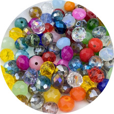 500Pcs Crystal Glass Beads 4Mm Faceted Rondelle Glass Spacer Beads with Hole for