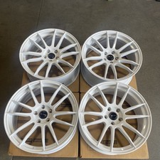 Used 19x8.5 Disco TR10 5x114.3 35 73.1 White Wheels set-4