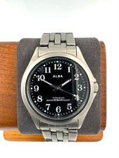 seiko alba 33mm Men Quartz Watch New Battery working V501-0BC0 f2687