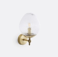 Wall Light Brass Ribbed Glass La Redoute Interiors Sconce Lamp Christmas Sale 