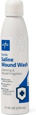 Medline Sterile 0.9 Saline Wound Wash 7.1oz 2 Pack Exp 01/2028