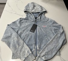 True Religion Women s Full Zip Denim Wash Hoodie Large Retails For 134
