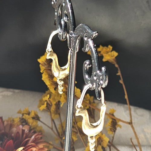 Schläfer Handwerker Silber und Messing Vögel stilisiert 26x12mm - Bild 6 von 18