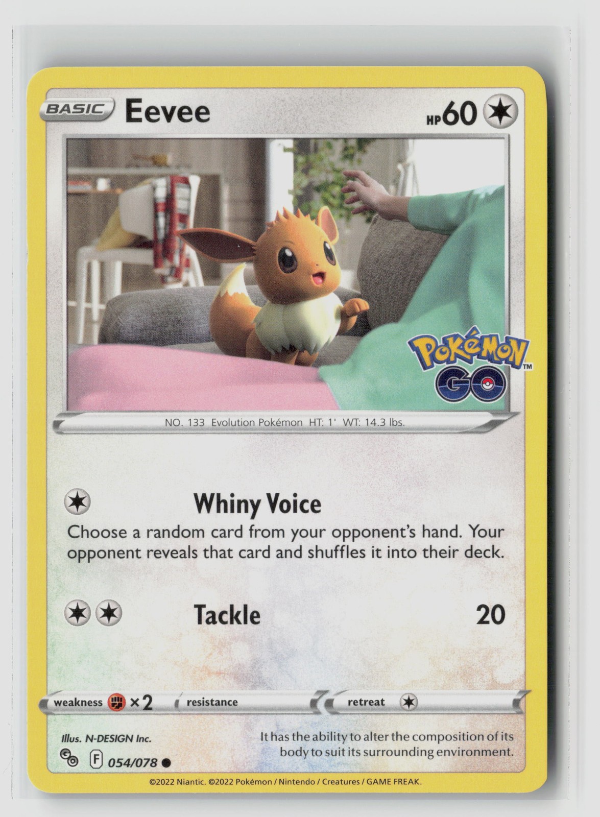 Eevee #054/078 Pokemon Go Common Non Holo Pokemon TCG NM