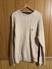 Chaps Ralph Lauren Hand Frame Sweater Men  s XL Fisherman WHITE Cable Knit