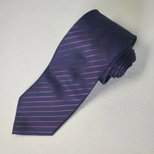 Andrea Franceschi Roma Italy 100% Silk Necktie Men's Purple Stripe Classic