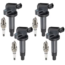 4 Ignition Coils & Iridium Spark Plugs For Toyota Celica Corolla Matrix 1.8L L4