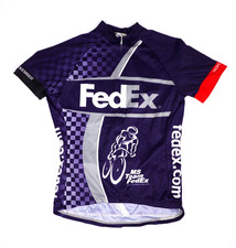 Vintage FedEx Cycling Jersey Shirt Medium Womens Full Zip Short Sleeve Rare