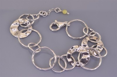 Silpada Sterlingsilber gehämmert Kreis B1217 Papier Kette Armband 925 7,5''