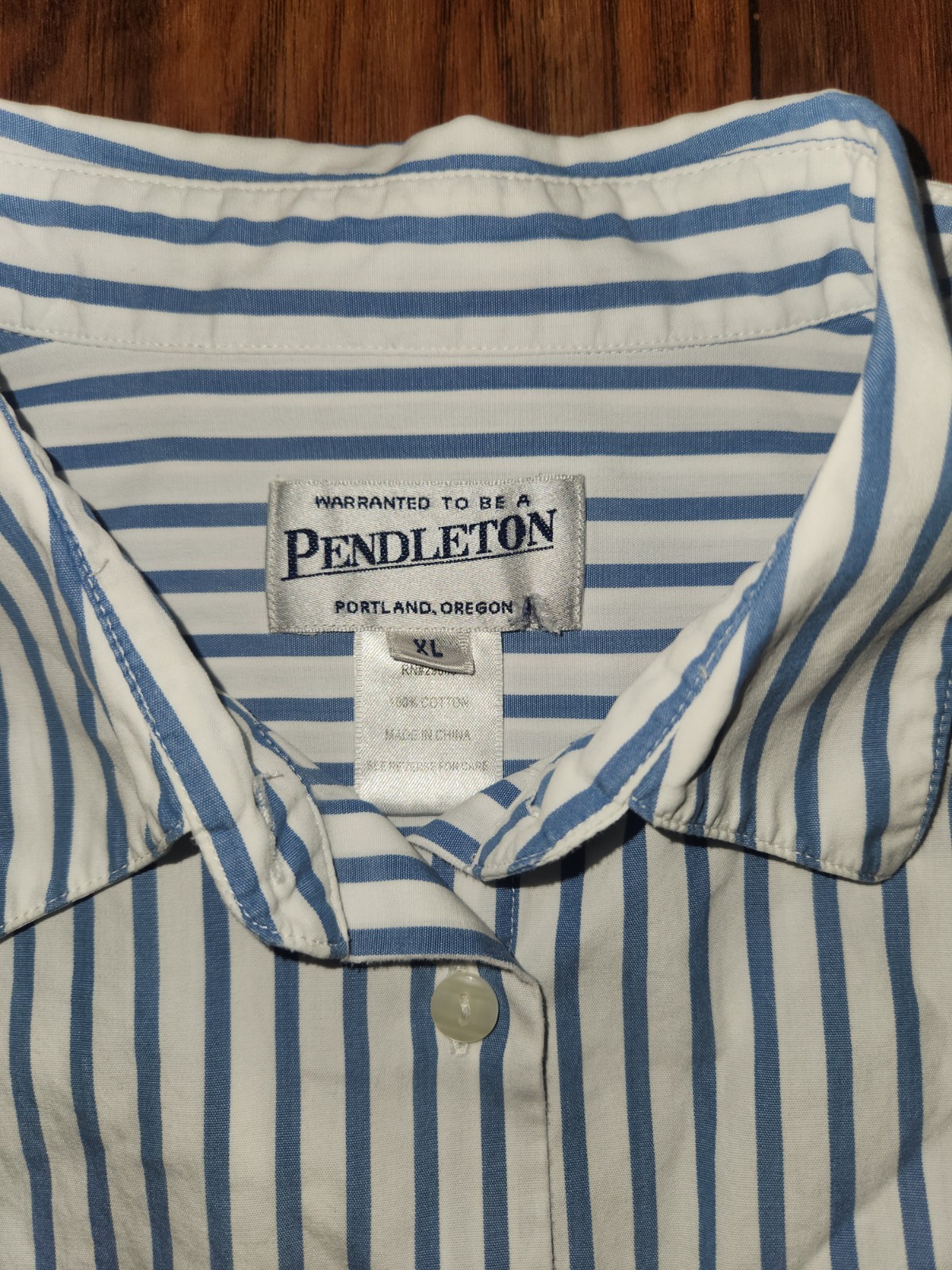 Pendleton Womans Blue White Stripped Button Down … - image 2