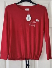 Ladies 12-14 medium red soft touch pyjama top