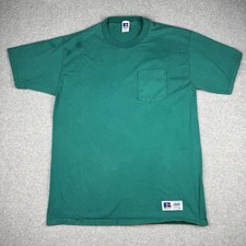 Vintage Russell Athletic Men’s XL Pocket T-Shirt Teal Green Made In USA Distress