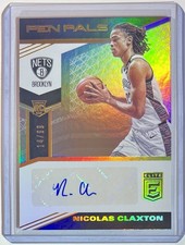Nicolas Claxton ROOKIE AUTO RC 2019-20 Panini Donruss Elite Pen Pals 15/99 Nets