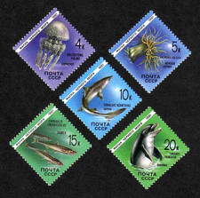Russia 1991 Marine Animals complete set of 5 values (SG 6215-6219) MNH