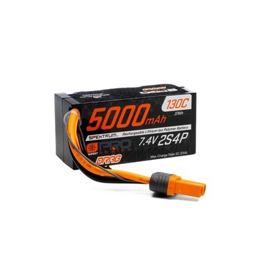 Spektrum Accessories 5000mAh 2S4P 7.4V Smart Pro Drag LiPo 130C IC5 SPMXDRB2 Car
