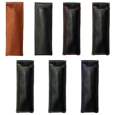 Quiver Pen Holder Pocket Double Holder, Brown Leather, Stitching 