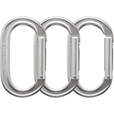 Black Diamond Oval Keylock Carabiner - 3-Pack Polished, One Size