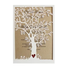 50pcs Laser Cut Tree Wedding Invitation, Fall Wedding Invitation Cards, Tree ...