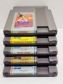 Nintendo NES SNK Lot Guerrilla War Athena Baseball Stars P.O.W. Iron Tank Tested