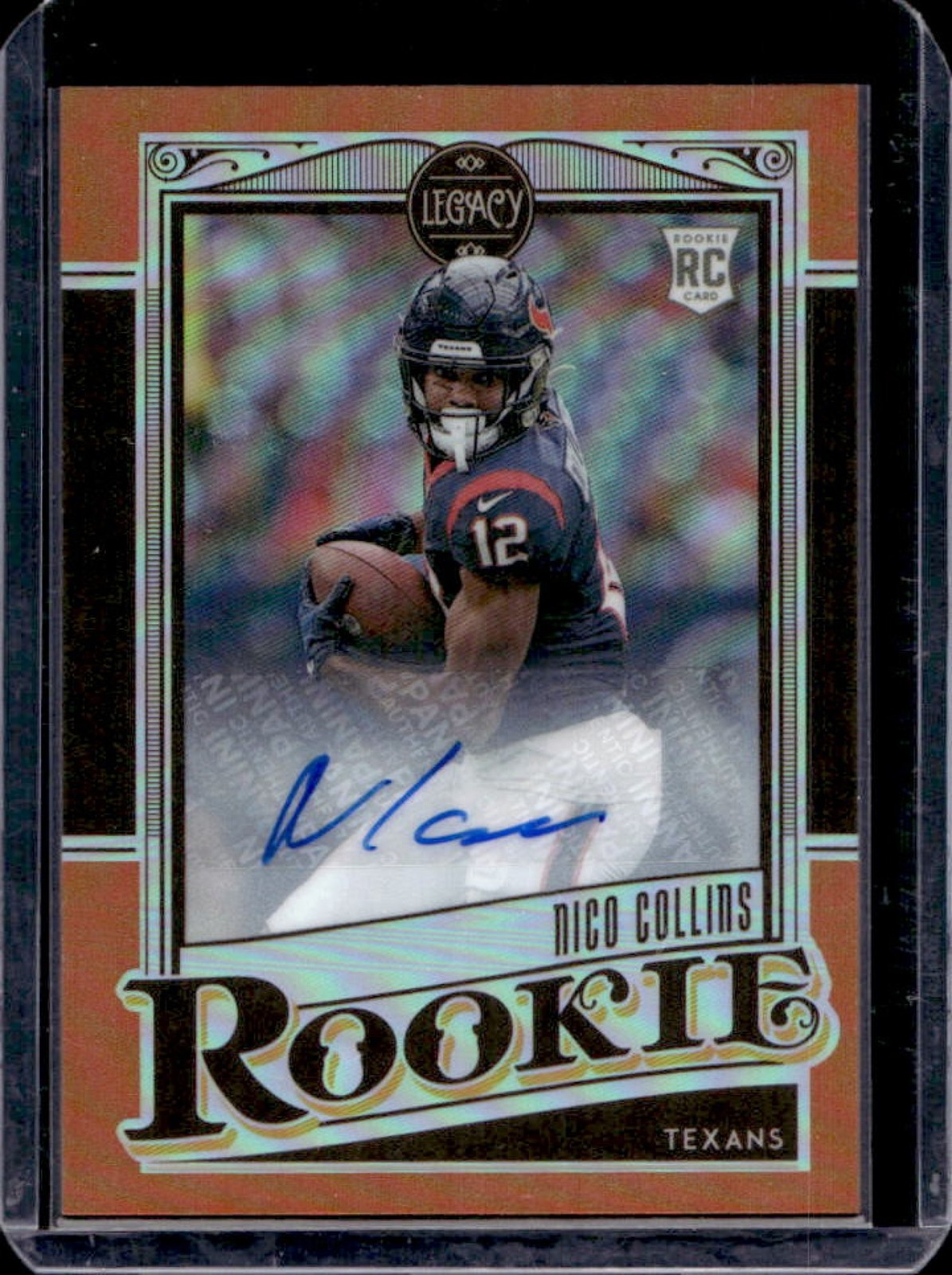 Nico Collins Panini Chronicles Legacy Update Rookies #205 Signature-Orange