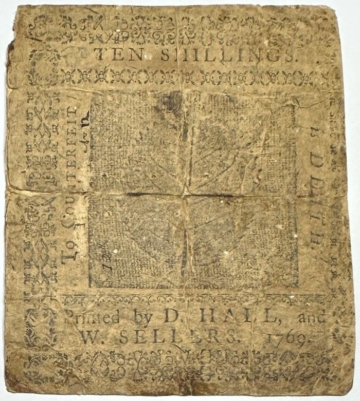 PA-143 Ten Shillings Philadelphia, Signed  Charles Thomson, Continental Congress - Image 3 of 3