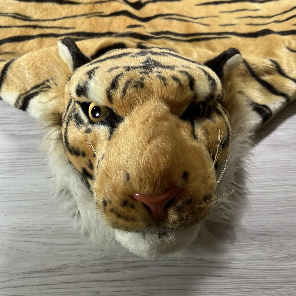 BRUBAKER Realistic Plush Tiger Rug 72" x 42" Bengal Blanket Nordress Head Decor - Image 3 of 4