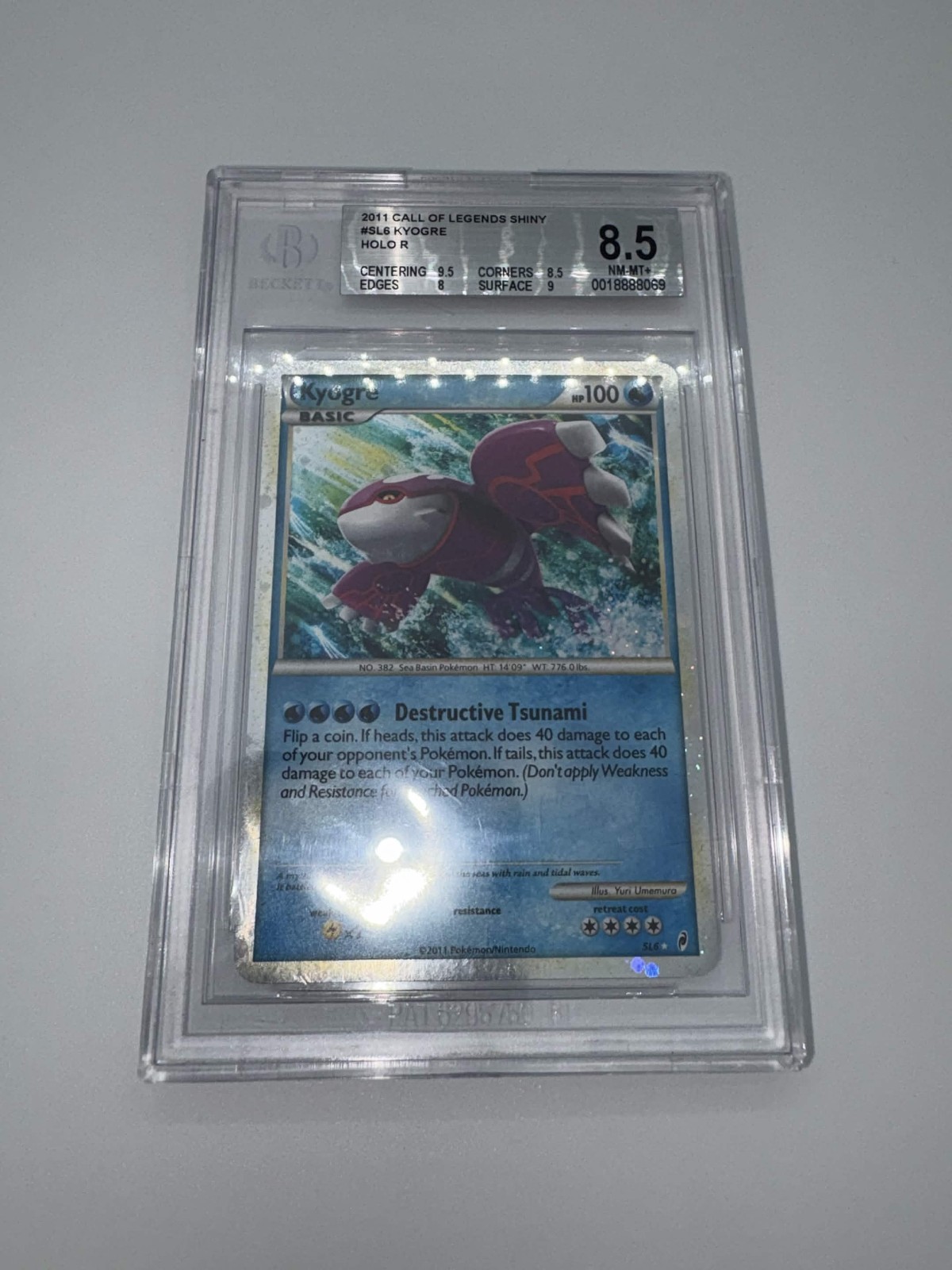 2011 POKEMON CALL OF LEGENDS #SL6 KYOGRE - HOLO BGS 8.5 Beckett (Shiny Kyogre)