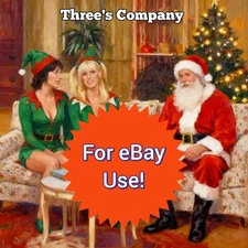 Oak Christmas Pop Art Three's Company Joyce Dewitt Suzanne Sommers Santa Claus 