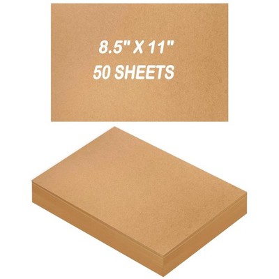 50 Sheets Brown Kraft Cardstock 8.5 x 11 Inch Thick Paper, Brown Smooth Card ...