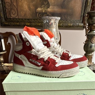 Off-White Off Court Sneaker OMIA065E20LEA002 White Red High-Top Men's Casual