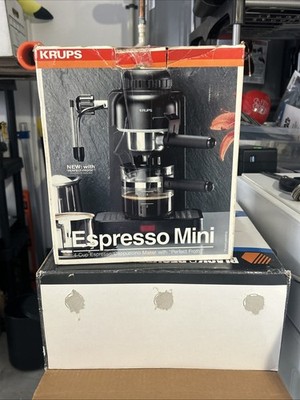 Krups Espresso Mini Maker White 4-Cup Frother Complete Box Booklet Works #963