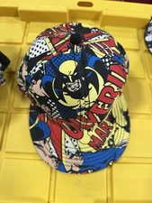 Marvel Wolverine AOP Bioworld Hat L/XL 2009 All Over Print Cap Fitted Multicolor