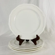 Set of 4 Mikasa Ultima + Antique White HK 400 Fine China 8.5" Salad Plates