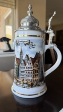German Beer Stein Stuttgart Porcelain Mug w/ ...