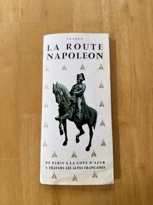 Vintage France La Route Napoleon Color Tourist Road Map Fold Out Brochure Guide