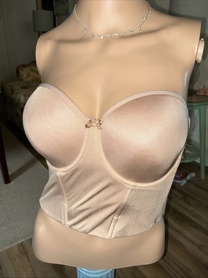 LE MYSTERE Natural Soiree Low Back Bustier, US 34DD/F, UK 34DD Nylon/Spandex
